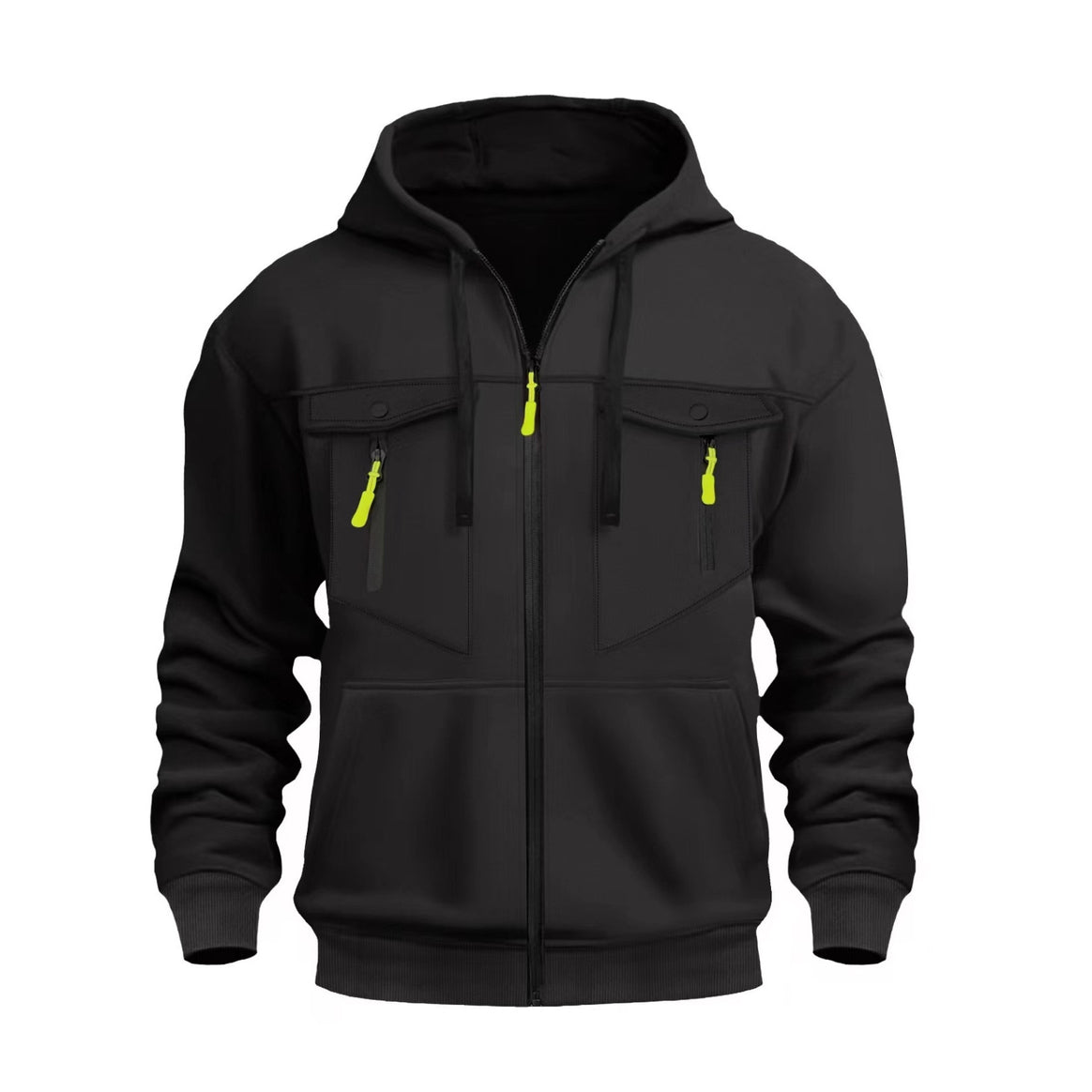 Men's hooded sweat jacket with full-zip, two zip chest pockets and ergonomic cuffs Mune Fashion
