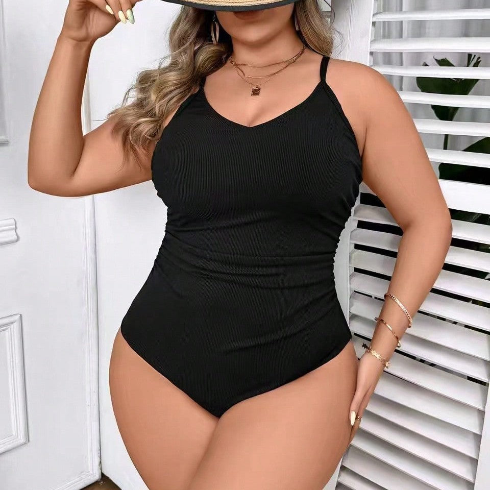 Women's One-Piece Swimsuit with Refined Ribbed Pattern Mune Fashion
