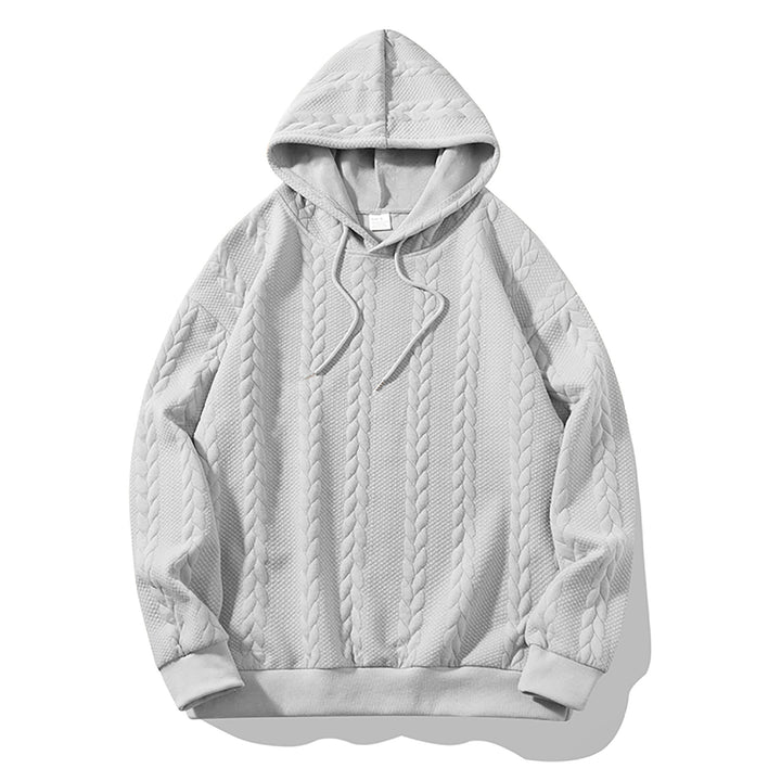 Men's hooded sweatshirt with raised braided relief and soft inner lining Mune Fashion