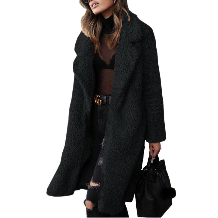 Women's cuddly teddy coat with oversized cut and high collar Mune Fashion
