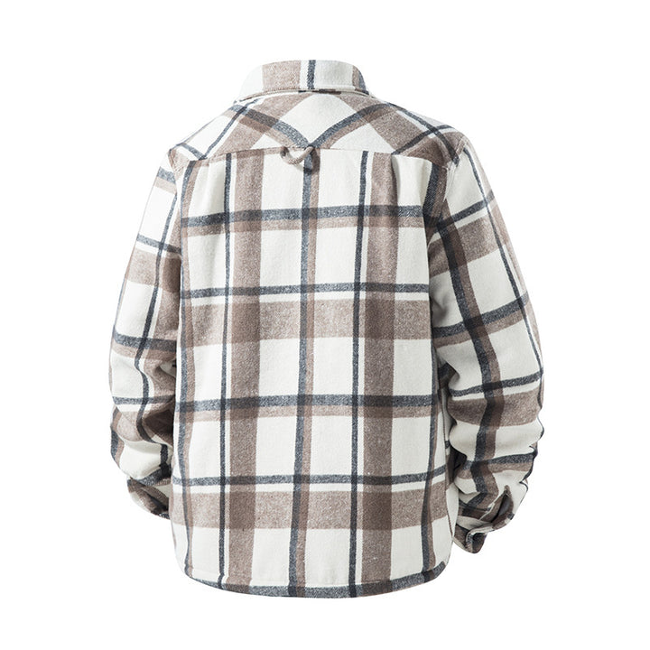 Men's Checked Flannel Jacket with Practical Pockets Mune Fashion