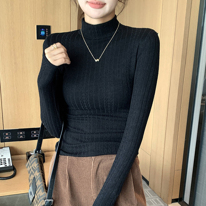 Ladies Elegant Long Sleeve Ribbed Top Mune Fashion
