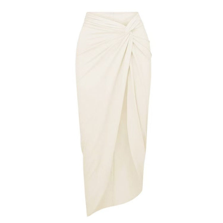Ladies' one-piece swimsuit with fashionable lacing details and chic beach maxi skirts Mune Fashion
