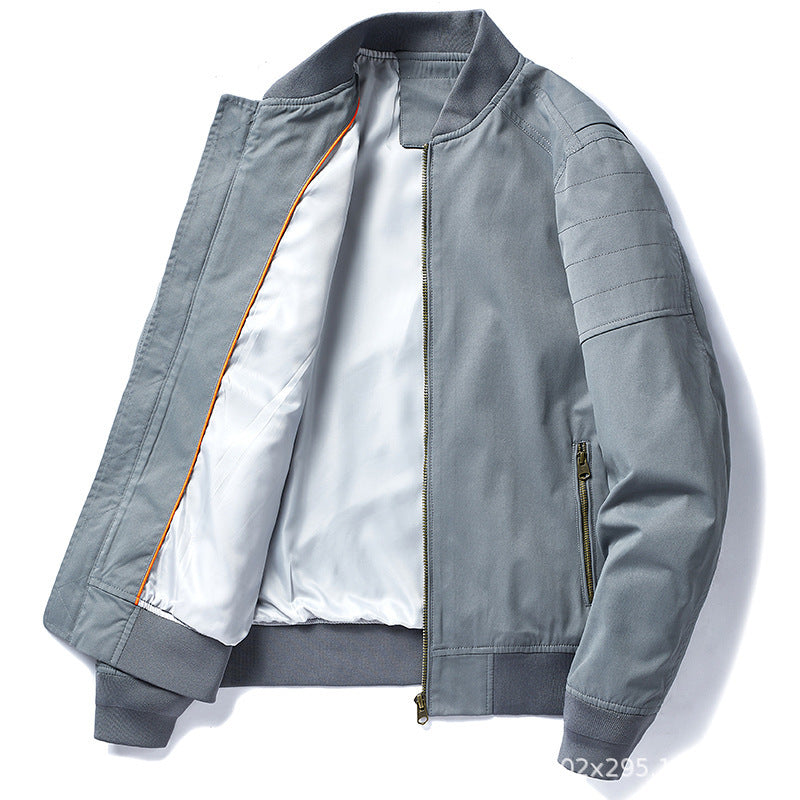 Men's lightweight canvas bomber jacket with full zip, zip pockets, and ribbed cuffs Mune Fashion