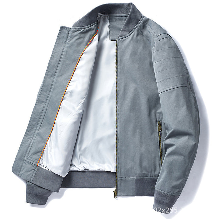 Men's lightweight canvas bomber jacket with full zip, zip pockets, and ribbed cuffs Mune Fashion