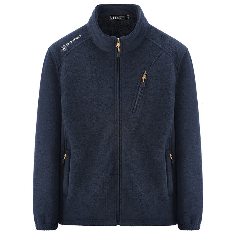 Men's thermal fleece jacket with Sherpa lining, stand-up collar and zippered pockets Mune Fashion