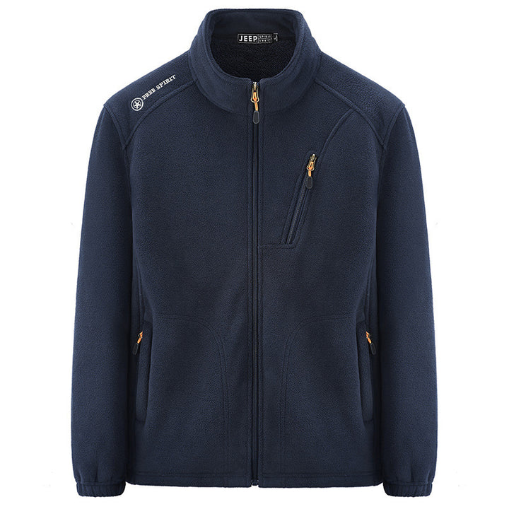 Men's thermal fleece jacket with Sherpa lining, stand-up collar and zippered pockets Mune Fashion