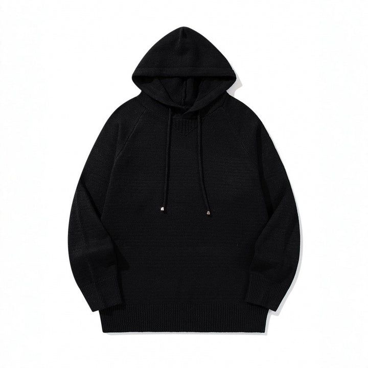 Unisex Oversize Knit Hoodie with Raglan Sleeves and Ribbed Cuffs Mune Fashion
