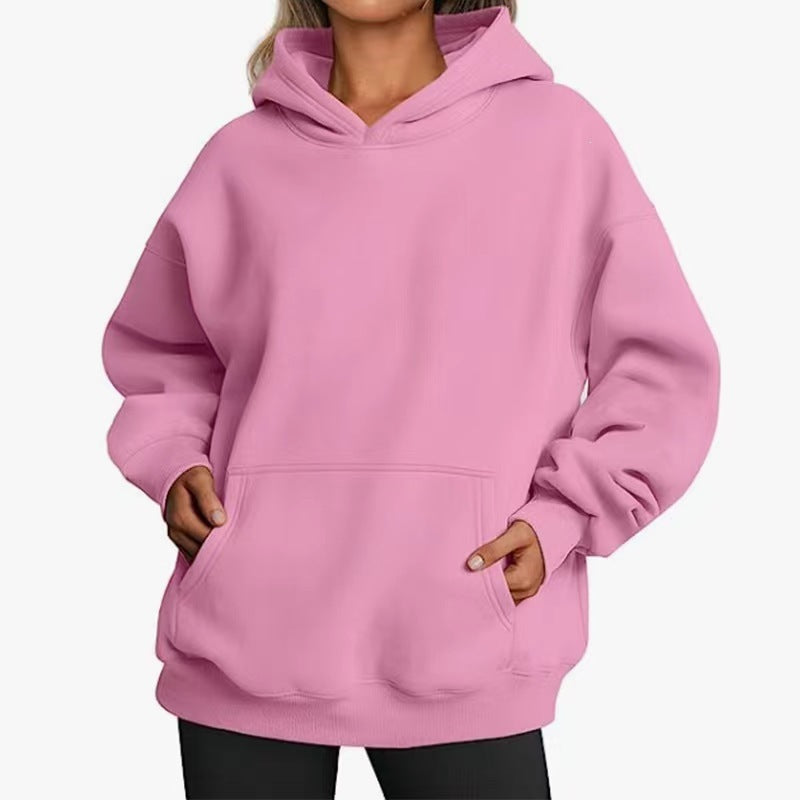 Women's oversized hooded sweatshirt with raglan sleeves, kangaroo pocket and soft fleece lining Mune Fashion