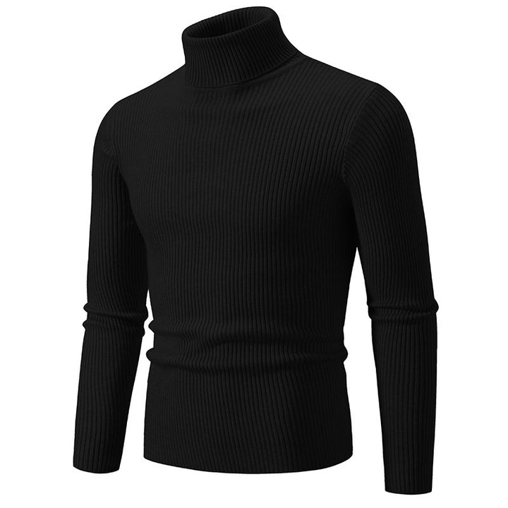 Men's tailored turtleneck sweater made of fine fine-knit fabric with ribbed collar Mune Fashion