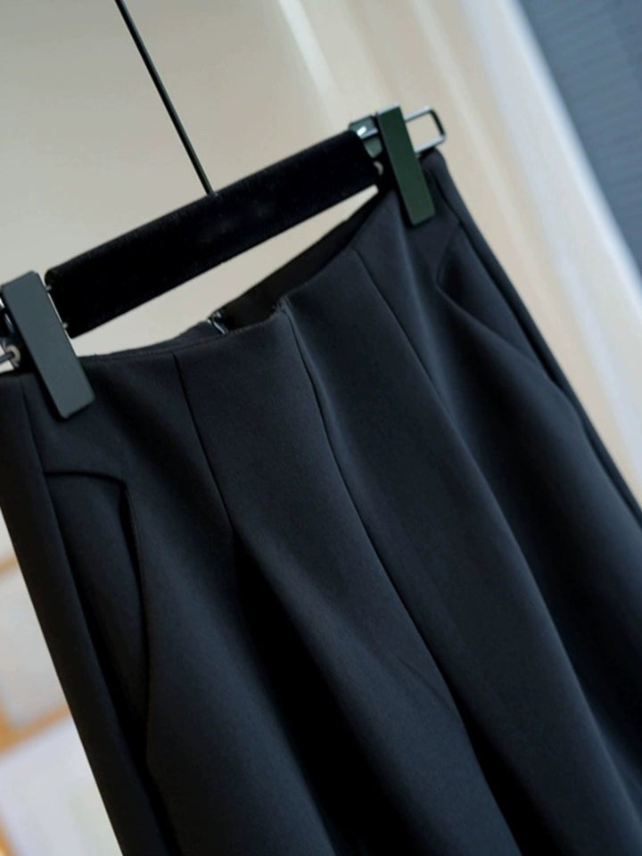 Ladies Elegant High-Waisted Fabric Pants Mune Fashion