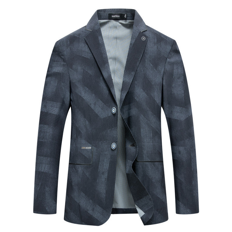 Men's Modern Slim-Fit Blazer with Subtle Logo-Jacquard and Light Inner Lining Mune Fashion
