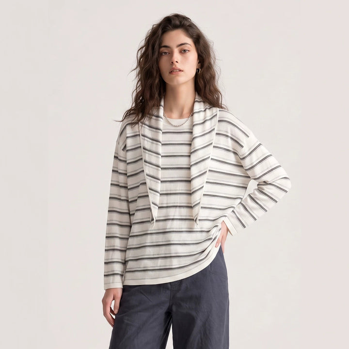 Damen Lässige Streifenjacke Mune Fashion