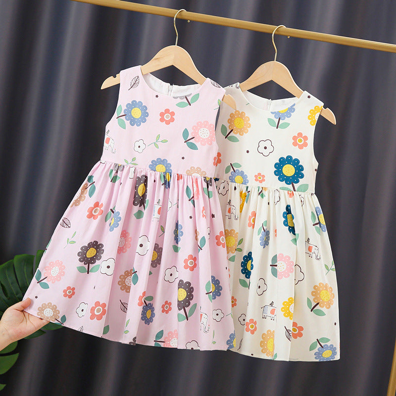 Girls summer dress with colorful floral patterns Mune Fashion