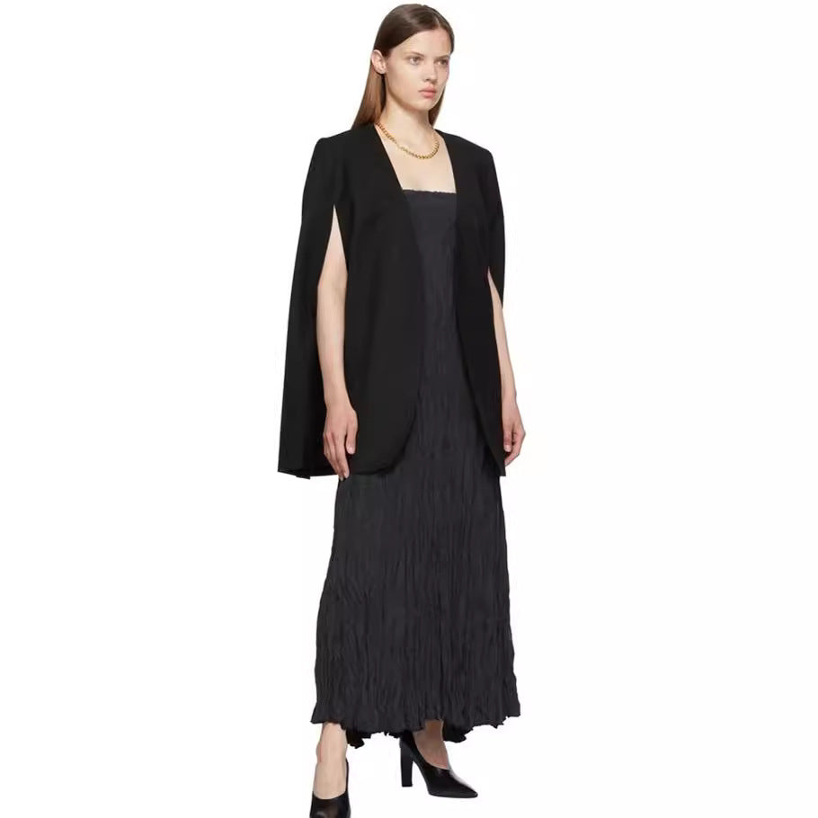 Women's Cape Blazer with Open Fall and Side Arm Slits Mune Fashion