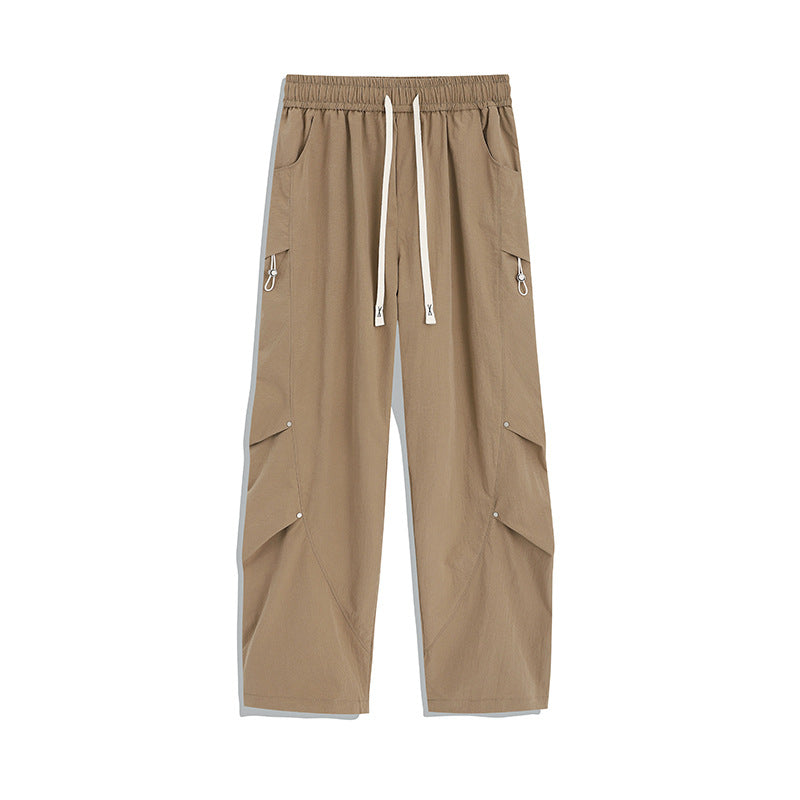 Men's Utility Cargo Lounge Pants with Drawstring Waist, Multiple Pockets & Wide Leg Mune Fashion