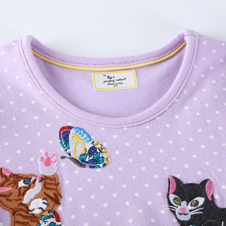 Girls casual dress with enchanting cat designs Mune Fashion