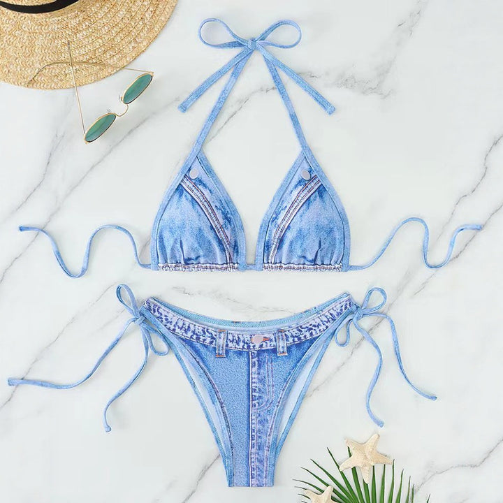 Damen Denim-Bikini mit modischem Schnitt Echo Archiv