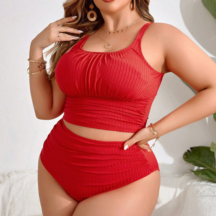 Women's high-waisted bikini set with trendy ribbed design Mune Fashion