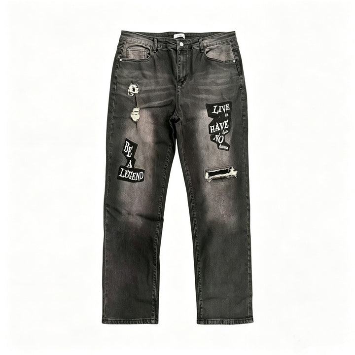 Men's Fashion Ripped Jeans with Graphic Prints Mune Fashion