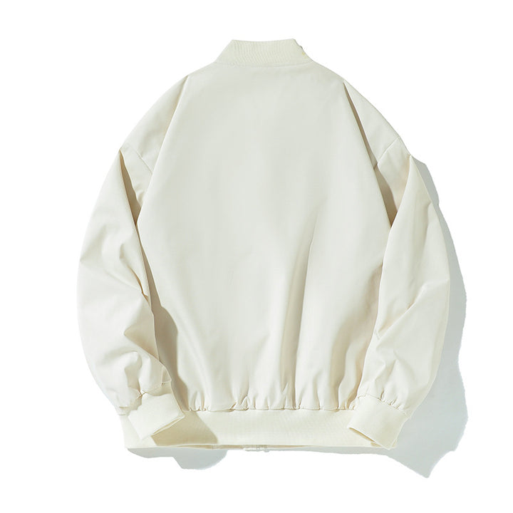 Women's Lightweight Bomber Jacket with Ribbed Hem, Snap Button Placket and Concealed Side Pockets Mune Fashion