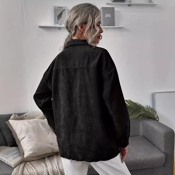 Women's cord overshirt with patch pockets and oversized cut Mune Fashion