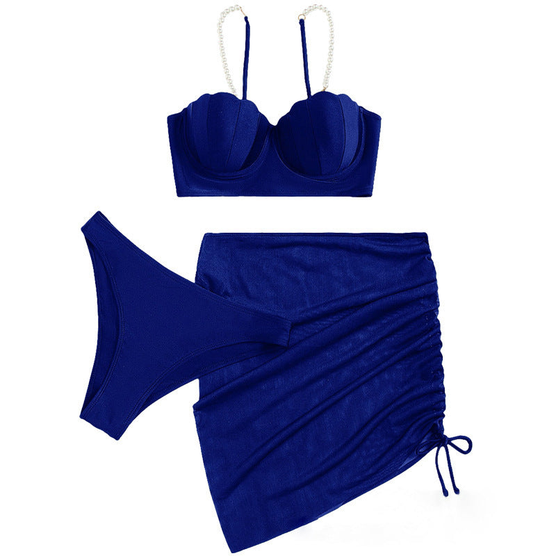 Women's bandeau bikini with elegant pearl straps Mune Fashion