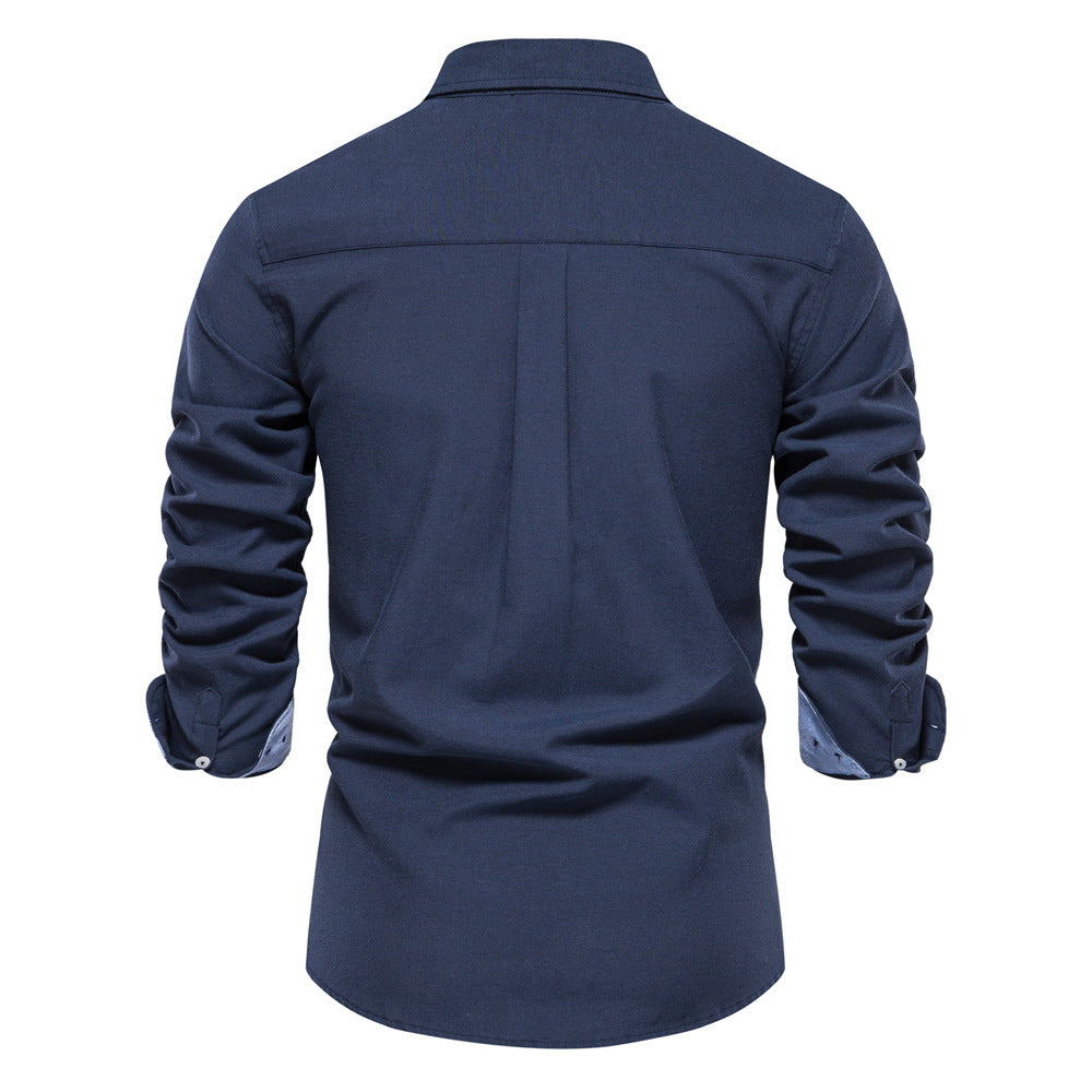 Men's elegant long-sleeve shirt made of Oxford fabric with a Kent collar and cuffed sleeves Mune Fashion
