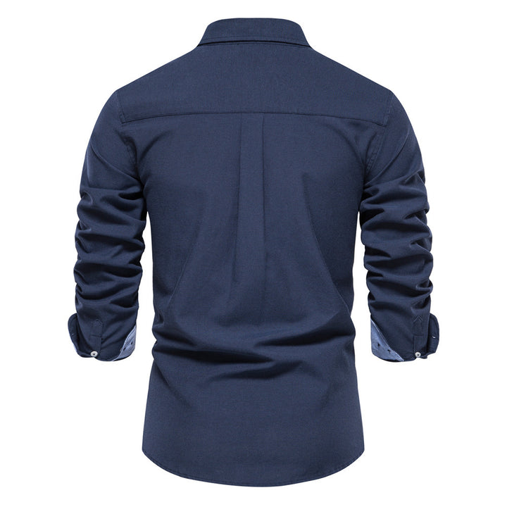 Men's elegant long-sleeve shirt made of Oxford fabric with a Kent collar and cuffed sleeves Mune Fashion