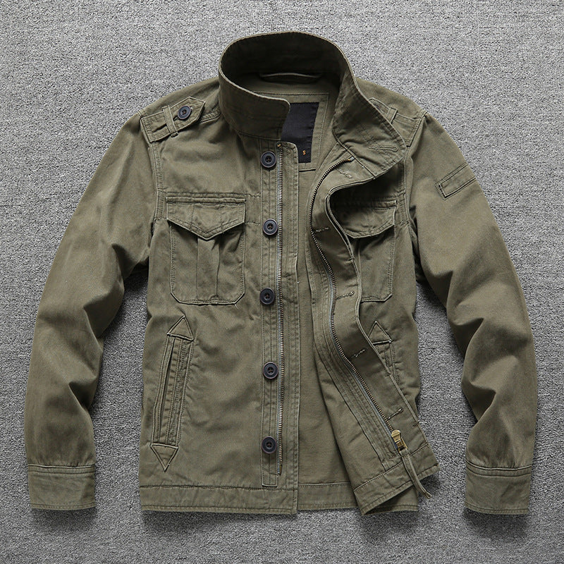 Men's Padded Utility Field Jacket with Teddy Collar and Multiple Pockets Mune Fashion