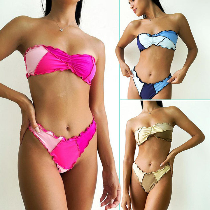 Women's Bandeau Bikini with Ruffle Details Mune Fashion