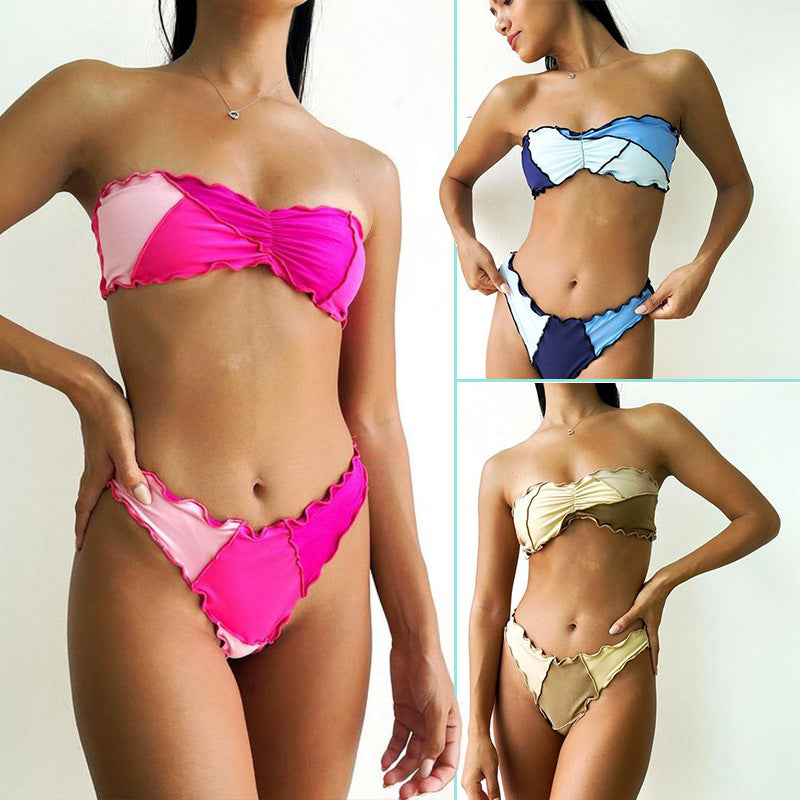 Women's Bandeau Bikini with Ruffle Details Mune Fashion