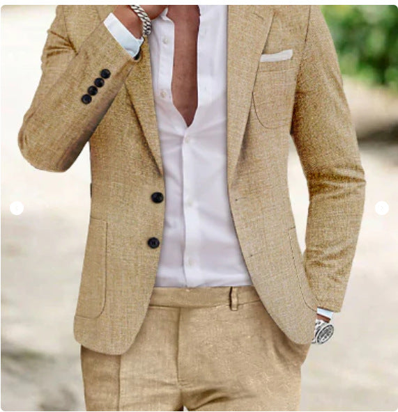 Men's summer seersucker suit with unlined jacket, slim fit, and pleated trousers Mune Fashion