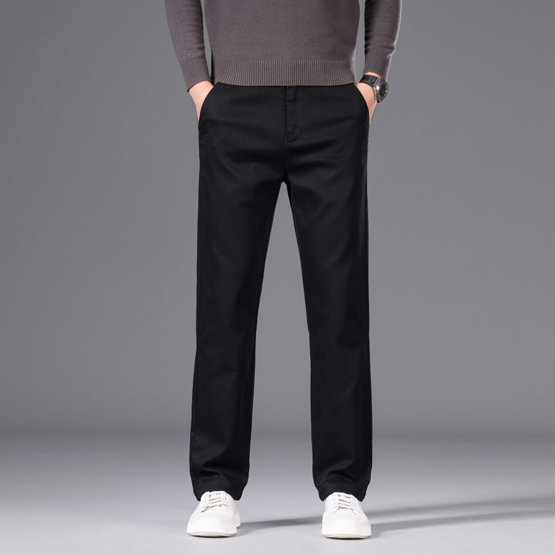 Men's straight-cut chino pants with elastic waistband and crease Mune Fashion