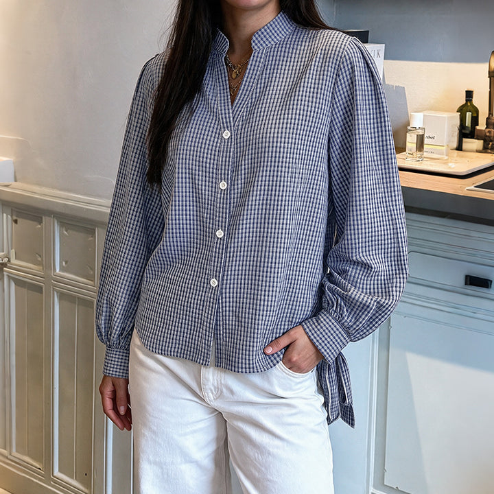 Women's Fashion Blouse with Ruffle Details and Button Closure Mune Fashion
