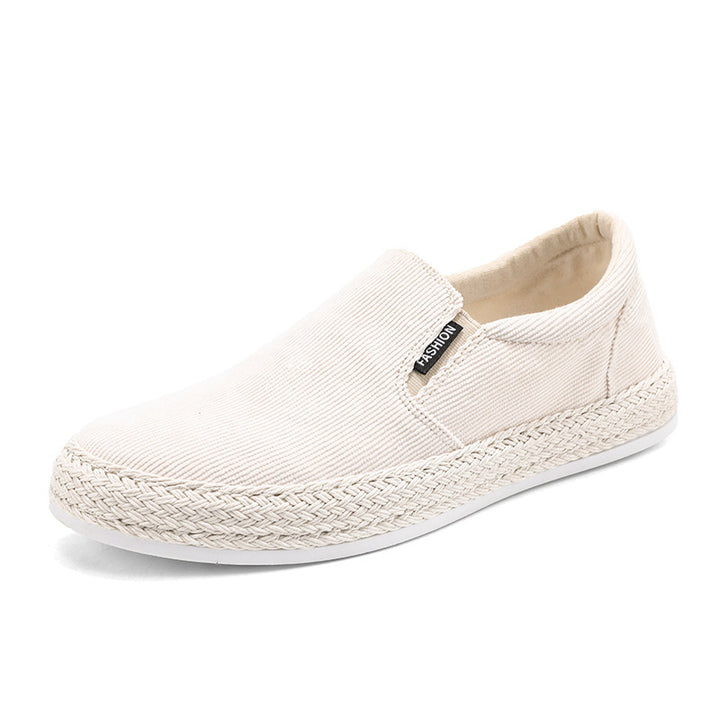 Men's canvas espadrille slippers with woven jute trim Mune Fashion