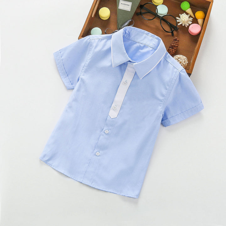 Ladies elegant short sleeve shirt with bow tie Mune Fashion