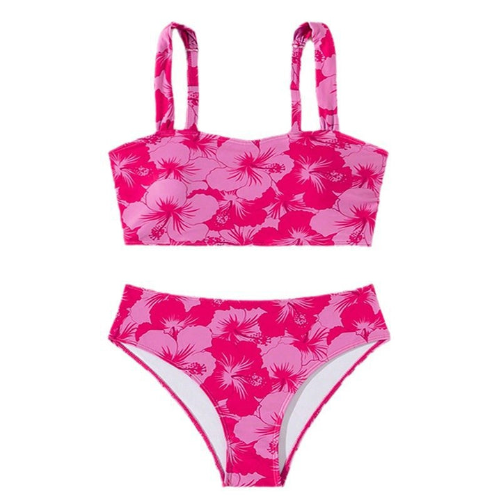 Women's bikini set with high-waisted bottom and elegant floral pattern Mune Fashion