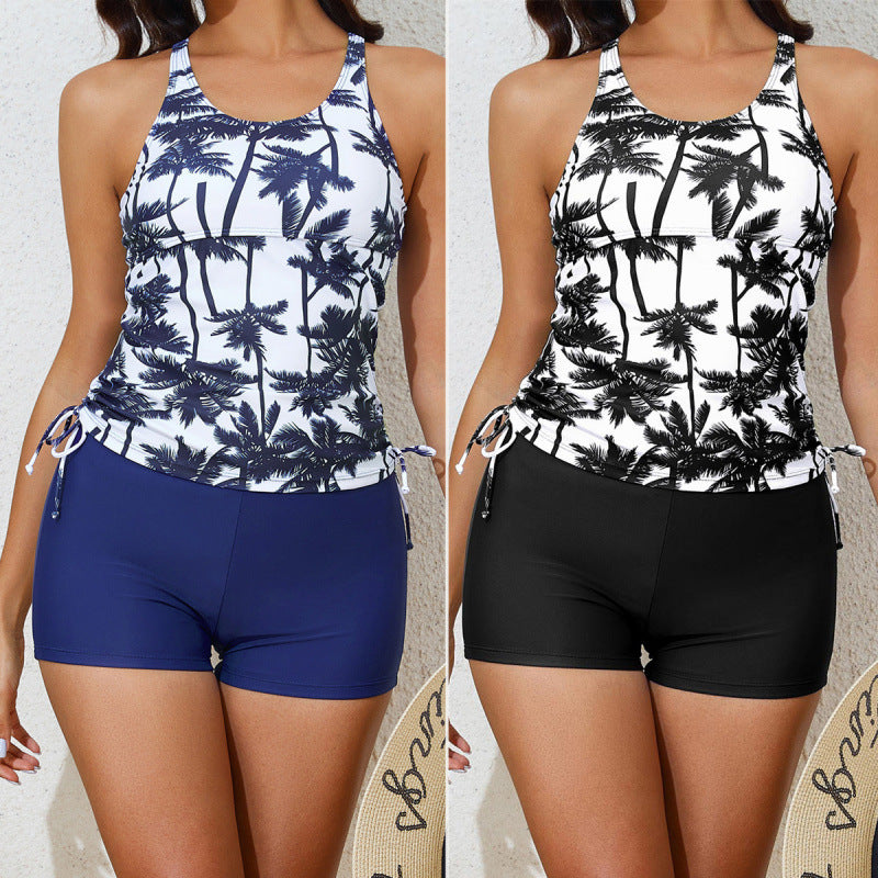 Women's Tankini Set with Floral Top and Athletic Cut Mune Fashion