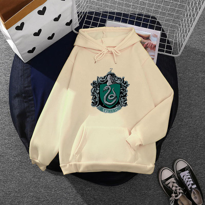 Women's oversized hooded sweatshirt with heraldic snake emblem and soft fleece lining Mune Fashion