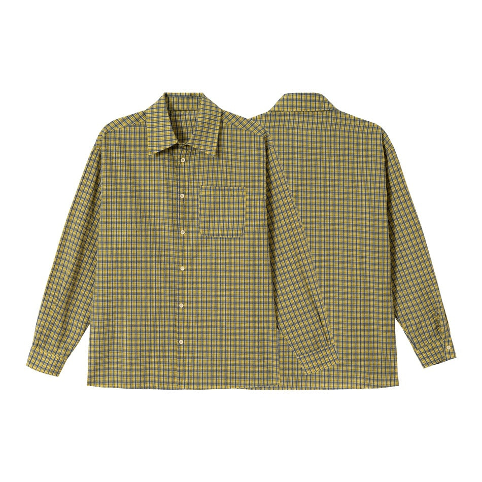 Unisex Oversize Check Shirt with boxy silhouette, straight hem and patch chest pocket Mune Fashion