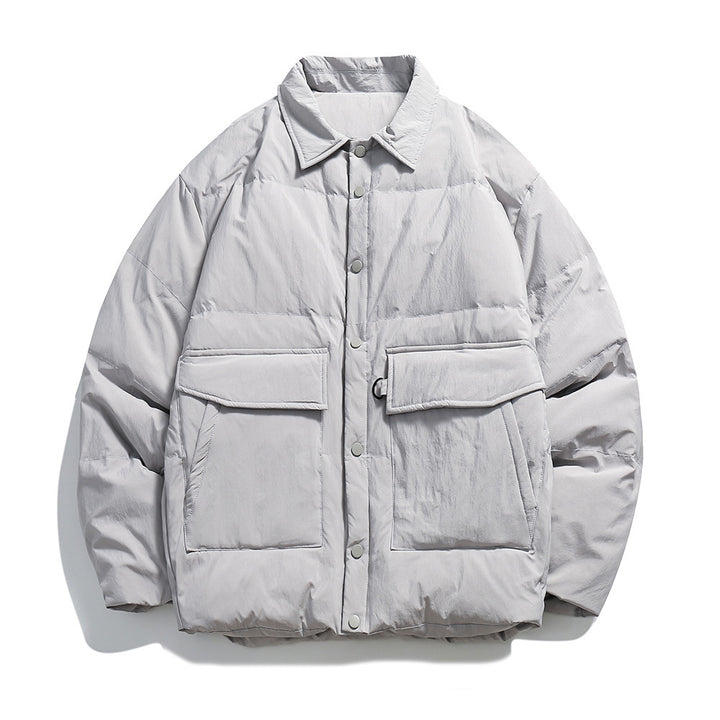 Unisex Boxy padded shirt jacket with large flap pockets and snap button closure Mune Fashion