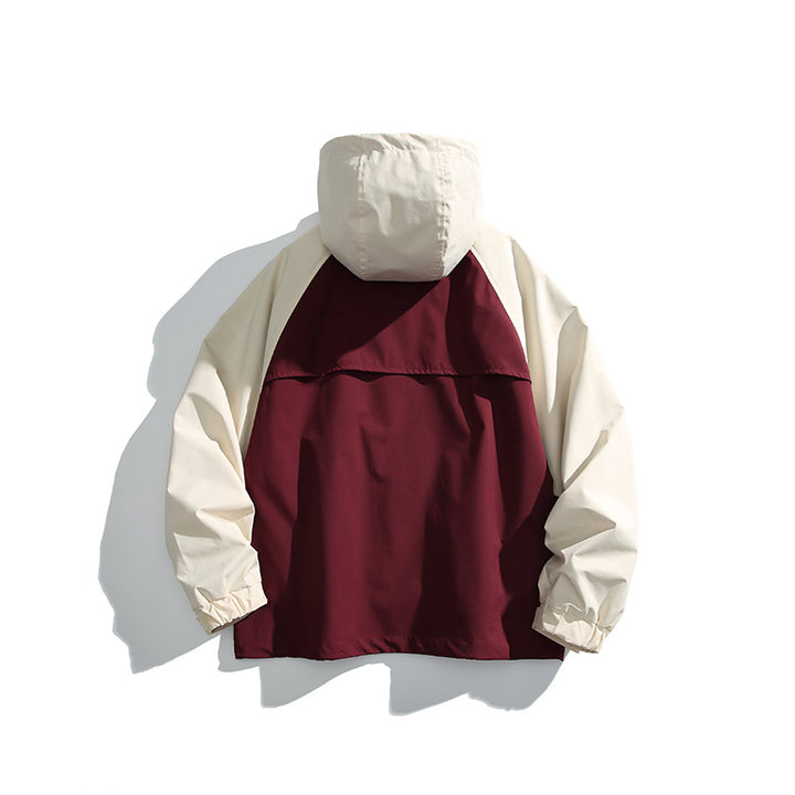 Unisex Lightweight two-tone wind and rain jacket with hood, water-repellent shell and adjustable hem Mune Fashion