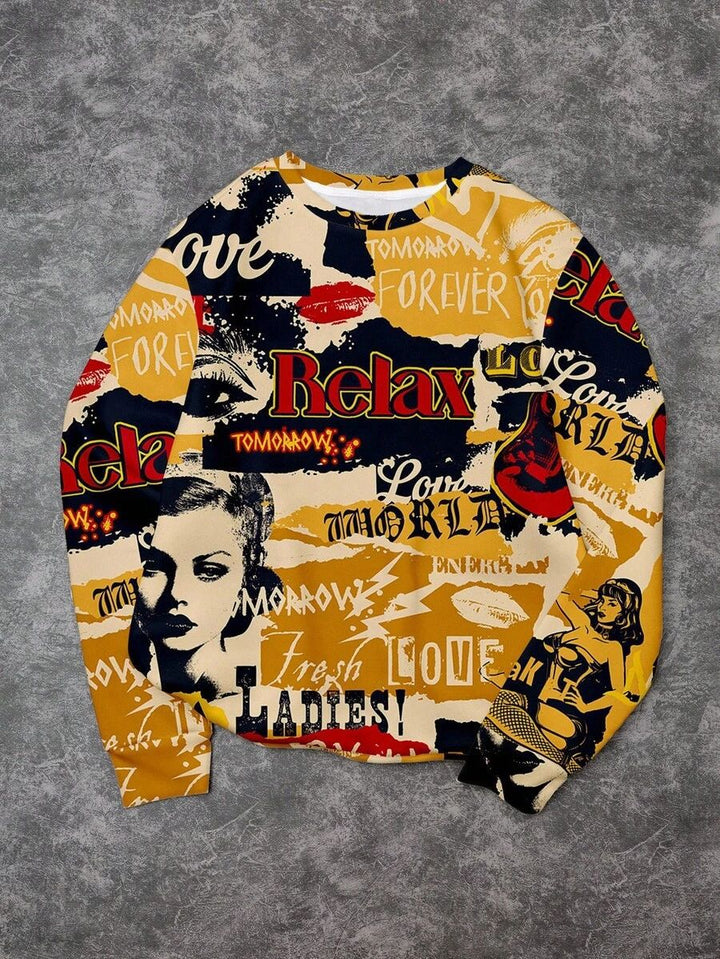 Women's Casual Sweatshirt with Creative Graphic Print Mune Fashion