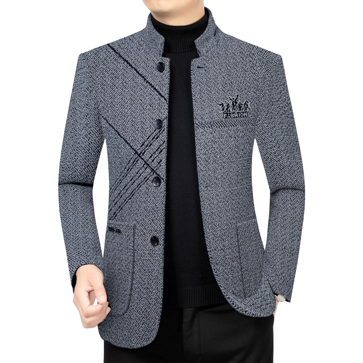 Men's wool coat with teddy lining, stand-up collar and slim silhouette Mune Fashion