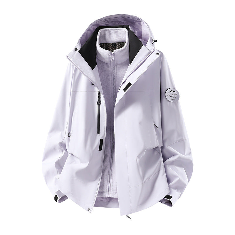 Men's two-layer softshell outdoor jacket with removable fleece lining and adjustable hood Mune Fashion