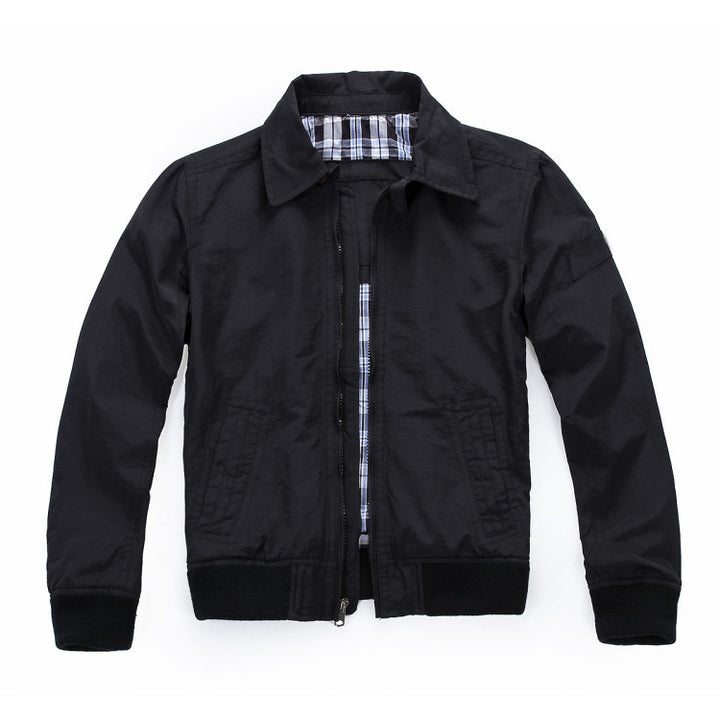 Men's Lightweight Bomber Jacket with Zipper and Checked Lining Mune Fashion