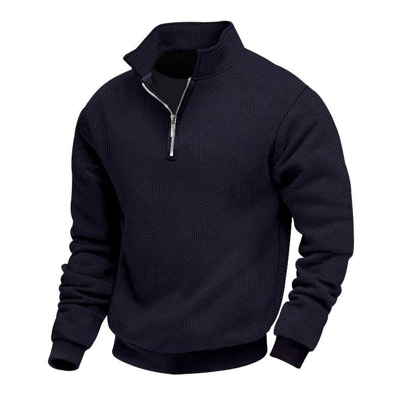 Men's structured troyer with half zip and standing collar Mune Fashion