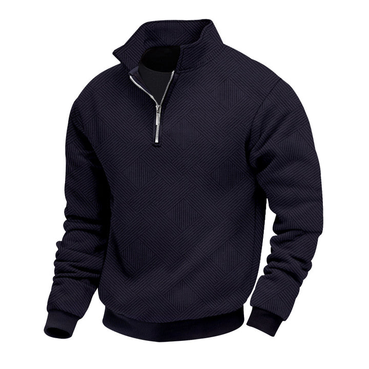 Men's structured troyer with half zip and standing collar Mune Fashion
