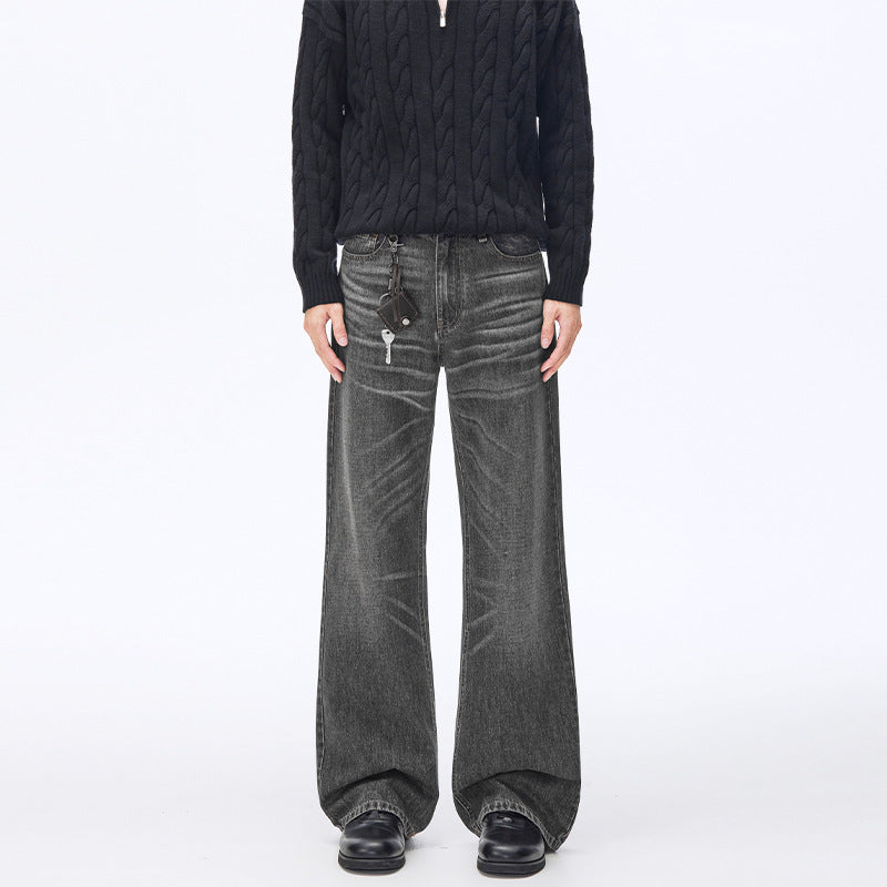 Men's Extra Wide Vintage Denim Baggy Jeans with Low Crotch and Extended Hem Mune Fashion